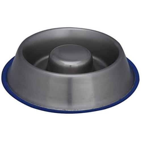 Indipets Slow Feed Stainless Steel Dog Bowl Small ''Colors May Vary''