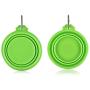 Flexzion Collapsible Dog Bowl Set of 1/2/4 Pack - 12oz Large Food Grade Silicone Foldable Expandable Pop Up Cup Dish Portable Travel Feeder Container for Pet Cat Food Water Feeding with Carabiner Clip