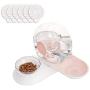 FORPETS Pet Gravity Waterer Automatic Dog Water Bowl Dispenser and Food Bowl Pet Fountain with 6 Replacement Filters