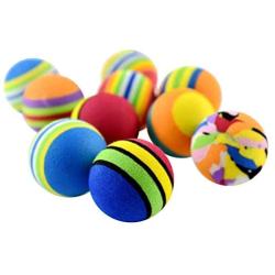 POPETPOP Pet Toy Balls Dog Toys Puppy EVA Tennis Ball Teeth Cleaning Toys Training Biting 10PCS 42mm