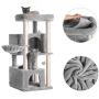 Hey-brother Multi-Level Cat Tree Condo Furniture with Sisal-Covered Scratching Posts, 2 Plush Condos, Plush Perches, for Kittens, Cats and Pets