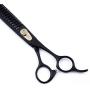 7/9 inch Professional Japanese 440C Dog Chunker Shears Pet Grooming Thinning Scissors with Adjustment Screw (B-9 inch-Black Chunker)