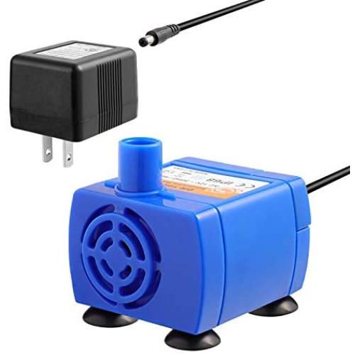 Veken Replacement Pump for Cat Water Fountain Pet Fountain Ultra Quiet Long Lifespan Water Pump with Adaptor and 6 ft Power Cable