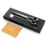PURPLEBIRD Downward Curved, Straight Dog Grooming Scissors Pet Cutting, Thinning, Chunker Shears Professional Safety Shearing for Dogs Cats Face Paws 6.5 Inch, 7 Inch Japanese Stainless Steel Silver