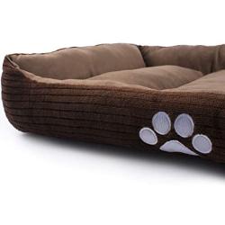 Petper Pet Self-Warming Bed, Dog Sofa Bed Paw Print