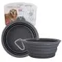 Prima Pets Collapsible Silicone Food & Water Travel Bowl with Clip for Dog and Cat, Small (1.5 Cups) & Large (5 Cups) Prima Pets Collapsible Silicone Food & Water Travel Bowl with Clip for Dog and Cat, Small (1.5 Cups) & Large (5 Cups)