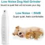 Pet Nail Grinder - Dog Cat Electric Toenail Trimmer Clipper Puppy Animal Paws Painless File Smooth Grooming Kit - 2 Speed Adjustable