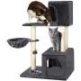 BTY Cat Tree, Small Cat Trees and Towers Multi-Level Cat Scratching Post Tree Stand House Cat Activity Center with Feed Bowl, Bells, House Cave for Cats & Kittens