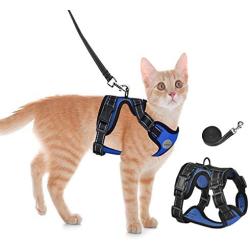 Cat Harness and Leash for Walking, Escape Proof Universal Adjustable Vest Harness for Cats, Easy-to-Control Soft Breathable Reflective Strips Jacket, Stylish Outdoor Vest for Kittens and Puppy