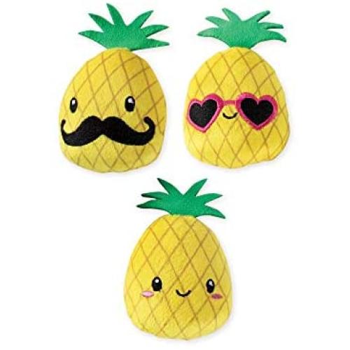 Fringe Studio Squeaker Pet Toy Set, Set of 3, Pineapple (289437)