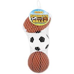 RUFFIN IT 3-Pack Vinyl Sports Ball in Mesh Bag for Pets