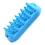 Aufew Dog Grooming Deshedding Brush, Pet Bathing Shampoo Brush for Dogs and Cats, Double Sided Silicone Hair Shedding Brushes for Pets with Short or Long Hair (Blue)