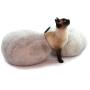 Kivikis Cat Bed, House, Cave, Nap Cocoon, Igloo, 100% Handmade from Sheep Wool (XL 17-26 pounds cat, Snow White)