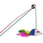 Ttzz Cat Teaser,Mouse Shape Cat Teaser with Coloured Feather Interactive Bell Toy for Pet Training