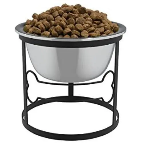 Stainless Steel Elevated Pet Bowl with Stand for Dogs and Cats-Raised Feeder for Food/Water With Removeable Dishwasher Safe Dish- 40 Oz By PETMAKER Stainless Steel Elevated Pet Bowl with Stand for Dogs and Cats-Raised Feeder for Food/Water With Removeable Dishwasher Safe Dish- 40 Oz By PETMAKER