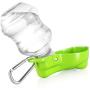 Flexzion Dog Water Bottle with Foldable Bowl Holder Drink Cup Tray Stand Attachment for Walking, Travel Drinking Dispenser Hanging Buckle Accessory for Pets, Dogs, Cats, Small Animals