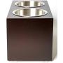 PetFusion Elevated Dog Bowls, Cat Bowls -- Bamboo feeder w/ Water Resistant seal (Short 4'' Tall 10'' options). US FOOD GRADE Stainless Steel raised bowls