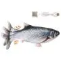 11'' Electric Moving Fish Cat Toy Realistic Flopping Catnip Kicker Toy Plush Simulation Wagging Fish Wiggle Interactive Cat Toy Pets Chew Bite Supplies with Motion Sensor, USB Charged, Catnip Pouches