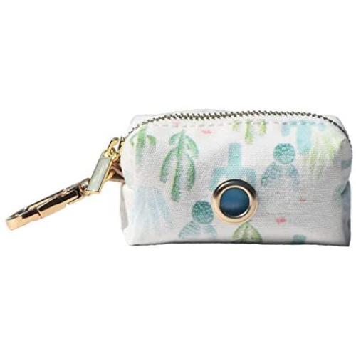Ribbons and Rhinestones Dog Poop Bag Holder for Leash Attachment; Dog Poop Waste Bag Dispenser with Metal Clip for Leash