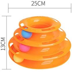 WWYM 3-Level Tower of Tracks Ball Cat Toy, Anti-Slip Funny Interactive Play and Exercise - Pet Cat Ball Toy, for Multiple Cats