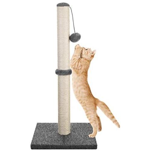 Akarden 29 Tall Cat Scratching Post, Cat Claw Scratcher with Hanging Ball, Durable Cat Furniture with Sisal Rope