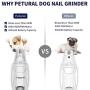 Petural Dog Nail Grinder, Upgrade 2-Speed Pet Nail Trimmer Painless Paws Grooming,Electric Rechargeable Nail Grinder Trimming Tool Smoothing for Small Medium Large Dogs & Cats (White)