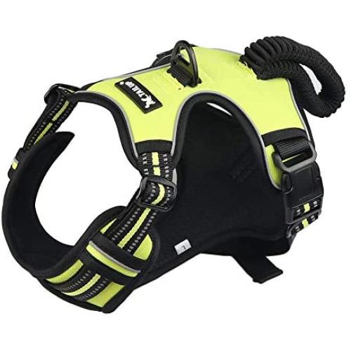 BEELED Dog Harness No Pull Adjustable Reflective Soft Vest Prevent Pulling and Choking Outdoor Pet Harness Easy Control Handle for Small Medium Large Dog