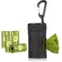Jetec Dog Poop Waste Bag Holder Dog Leash Attachment Dispenser with Stainless Steel Clip and 4 Rolls of Doggie Waste Bag Fit to Most Dogs Leash and Waste Bag