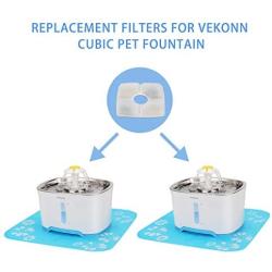 Vekonn Elliptical Cat Water Fountain Filter, 6 Filters Pack for Stainless Steel Top Elliptical Pet Fountain, 4 Carbon Filters and 2 Sponge Filters