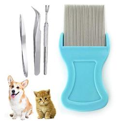 Grooming Comb Stainless Steel Tear Stain Remover for Cats Dogs and Puppy with Tweezers