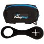 ZubyDog Poop Bag Dispenser (1 Pack, Black/Blue with Black Poop Bag Holder)