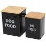 Pethiy Dog Food and Treats Storage tin Containers Set with Scoop for Dogs-Tight Fitting Wood Lids-Coated Carbon Steel-Storage Canister Tins Pethiy Dog Food and Treats Storage tin Containers Set with Scoop for Dogs-Tight Fitting Wood Lids-Coated Carbon Steel-Storage Canister Tins