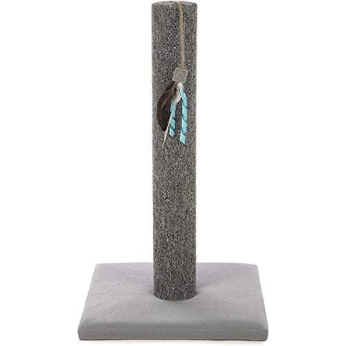 SmartyKat, Simply Scratch Carpet Cat Scratch Post with Toy, Interactive Cat Scratching Post, Vertical Scratcher, Natural (9133)