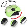 Mile High Life | Small Dog or Cat | 3 in 1 Stainless Grooming Tool | Under Coat Rake | Deshedding Comb | Flea Tear Stain Remover | Compact and Ideal for Travel/Outdoor (Orange/Green)