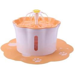 Studyset Pet Fountain,2.6L Automatic Water Dispenser Silica Gel Drinking Pad Set for Dogs Cats Supplies Orange L