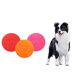 Rubber Tire Flyer Dog Toy, Frisbee, Bright Color Frisbees，Floatable Dog Frisbees for Fetch, Tug of War, Catch, Play – Great for Beach and Pool,(3PCS) (red Orange Pink)