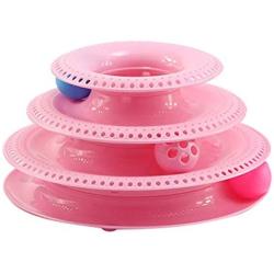Pet Cat Turntable Interactive Toys Pet Intellectual Track Tower Funny Cat Toy Plate Funny Intelligent Toys for Small Cat Kitten, 1PC