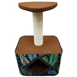 Pet Laugh Cat Tree with Cat House – Cat Scratching Post Made with Pinewood, Comfortable Fabrics, and Natural Sisal
