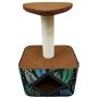 Pet Laugh Cat Tree with Cat House – Cat Scratching Post Made with Pinewood, Comfortable Fabrics, and Natural Sisal