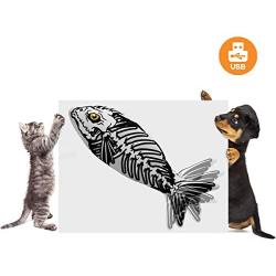 Yidarton Cat Boy Halloween Toy Catnip Fish USB-Chargeable Lifetime Replacement Guarantee Floppy Fish Interactive Pet Gifts Halloween Dancing Fish Toy for Cats & Small Dogs