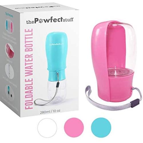 ThePawfectStuff Dog Water Bottle - Portable Foldable Pet Water Bottle with Filter - Dog Water Bowl Dispenser for Walking, Travel, Hiking - Compact, Durable, Lightweight, Leakproof