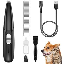 AMIR (2020 New) Dog Grooming Clippers, Electric Cordless Pet Hair Trimmer, 2 Speed USB Rechargeable and Low Noise Pet Clippers for Small Cats and Dogs Hair Around Paws, Ears, Face, Eyes, Rump