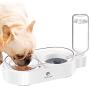 Meipire Dog Cat Double Bowls Automatic Cat Feeder and Water Dispenser, Pet Food and Water Feeder Bowls with Automatic Water Bottle for Small Large Dog Pets Puppy Kitten Rabbit