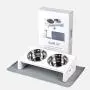 AostLin Elevated Cat Dog Bowls with Wooden Stand and Silicone Pet Mat, 3 Piece Set, Mess Free Feeding System for Water and Wet or Dry Food, Supports Cats, Puppies or Rabbits AostLin Elevated Cat Dog Bowls with Wooden Stand and Silicone Pet Mat, 3 Piece Set, Mess Free Feeding System for Water and Wet or Dry Food, Supports Cats, Puppies or Rabbits