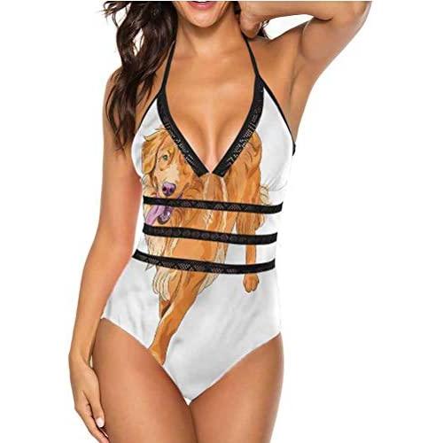 Two Piece Sexy Swimsuit Dog Silhouette Great for Trip to Hawaii