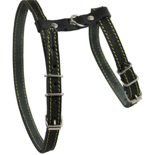 Dogs My Love Real Leather Feline Harness, 12''-15'' Chest Size, 3/8'' Wide, Small to Medium Cats