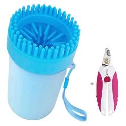 Persier Dog Paw Cleaner,Paw Washer Blue Soft Silicone Brush Portable Dog Paw Washer