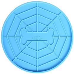 AKDEA Dogs Buddy for Pet Bathing, Grooming, Calming, Trimming - Durable Silicone Dog Lick Pad with Super Strong Suction Cup - Just Add Peanut Butter (5.9 inches Diameter - Dog lick Mat - Blue)