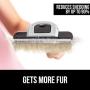 Gorilla Grip Rubber Doormat and Pet Grooming Brush, Doormat is Size 29x17 in Gray Stone Paws Pattern, Brush Reduces Shedding, 2 Item Bundle