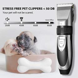 Lttrbx Dog Clippers Grooming Kit Low Noise Pet Hair Trimmer Rechargeable Cordless Dog Hair Remover Pet Professional Grooming Tool with Comb Guide for Pet Dogs Cats and Other Hairy Animals Horse